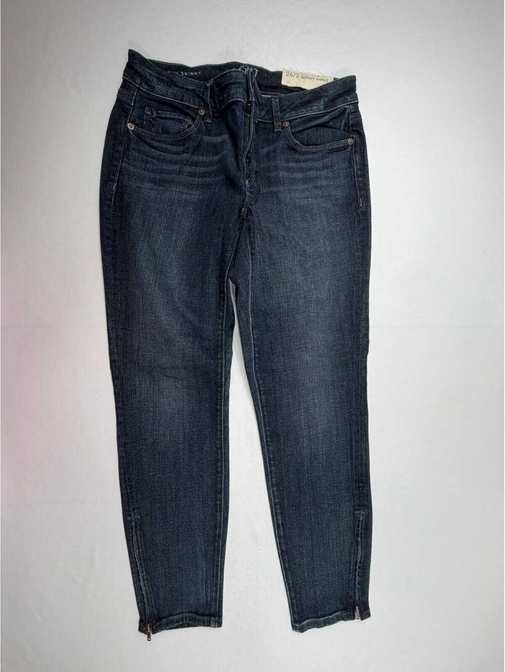LOFT Curvy Skinny Ankle Jeans in Dark Wash, Size 26/2